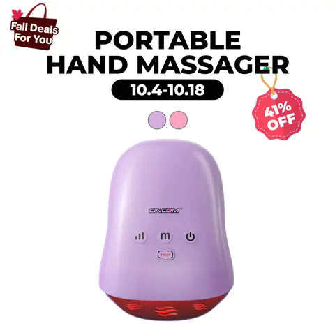 CINCOM Heated Hand Massager, Soothing Warmth for Your Daily Wind-Down, Cordless Design with Adjustable Settings, Black Friday & Christmas Gifts