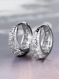 1 Pair Elegant Cubic Zirconia Stud Earrings For Men For Party Jewelry Hip Hop Accessories Sparkling Zirconia Studs Earrings