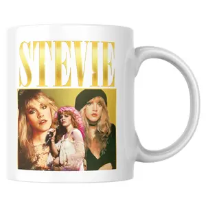 Stevie Nicks Mug, Vintage Collage 11oz Ceramic Mug, Handmade Gift Mug Coffee Mug Homeware Work Mug