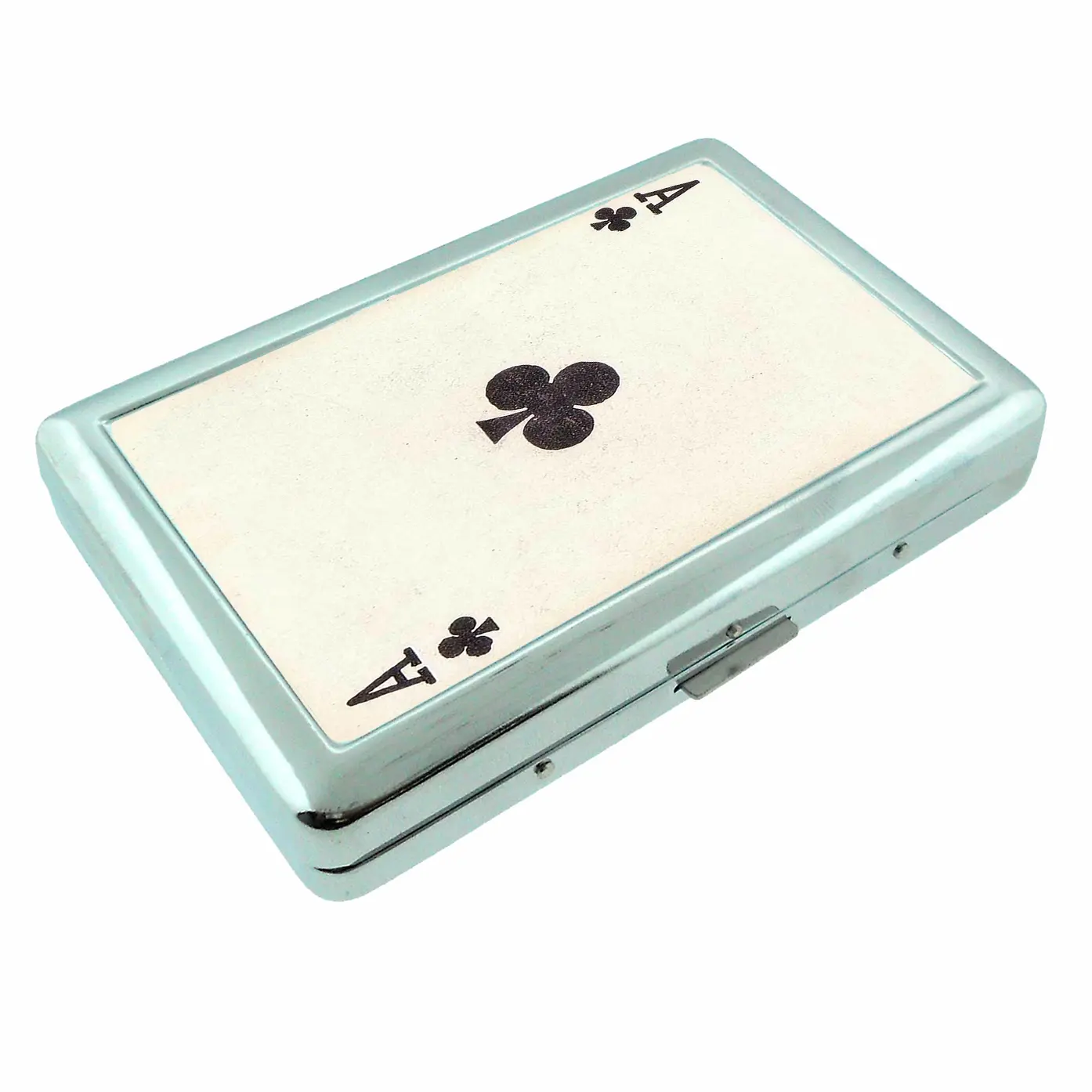 Ace of Spades Silver Metal Case Card Holder Wallet Tin Box Business Card