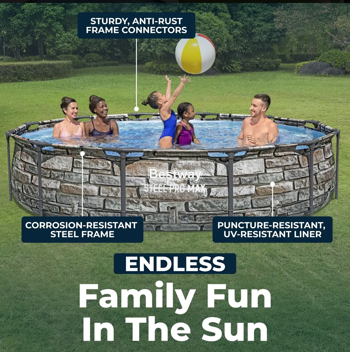 Bestway 56817E 12' x 30" Steel Pro Max Round Above Ground Swimming Pool w/ Pump