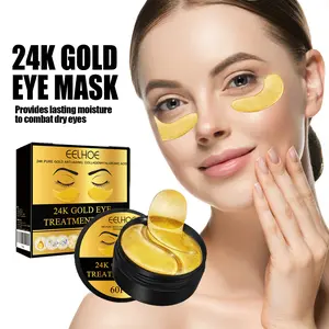 EELHOE 60pcs Eye Treatment Mask, 24k Collagen Eye Patches, Moisturizing Under Eye Mask, Anti-Wrinkle & Firming Eyelid Skin Care