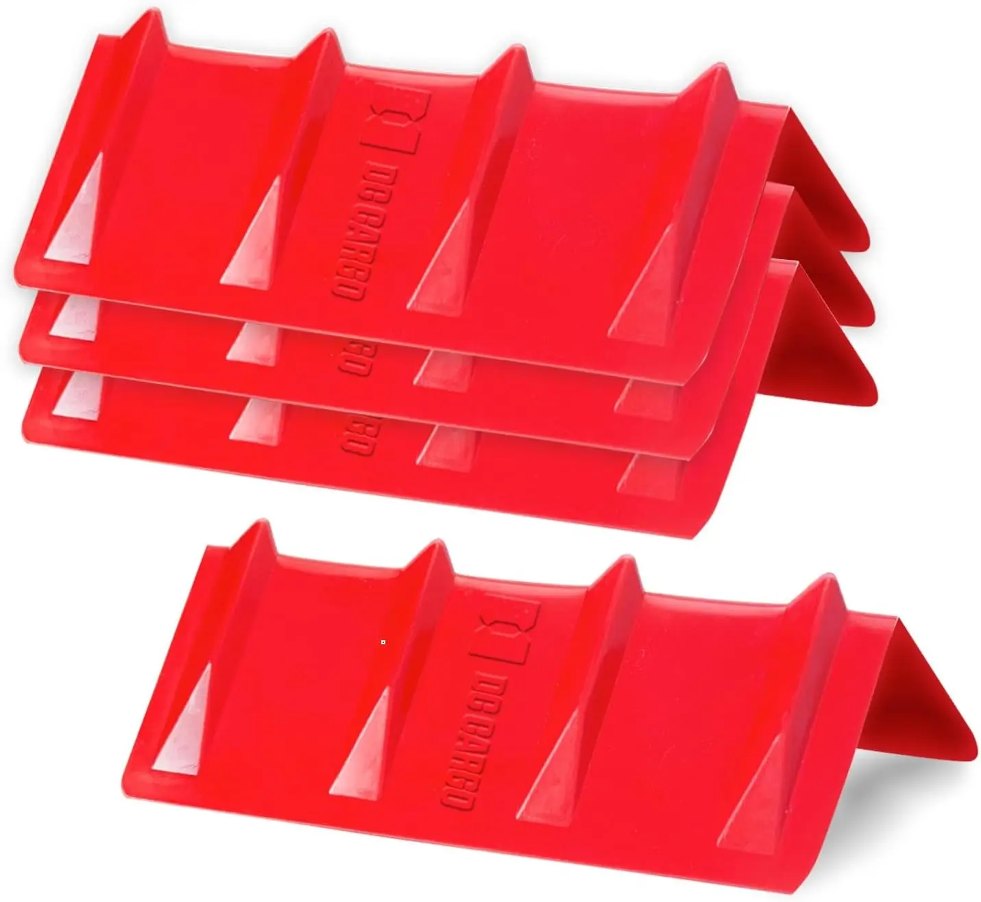 Heavy-Duty Plastic Ratchet Strap Corner Protectors, 4 Pack 8"x8"x24" Edge Guards, Cargo Secure Solutions for Contractors with Versatility & Flexibility, Flatbed Truck Equipment Accessories