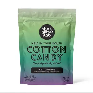 The Glitter Lab Key Lime Pie Gourmet Cotton Candy - Zesty Lime & Butter Cookie Crunch - Artizan Snack - Handmade in USA