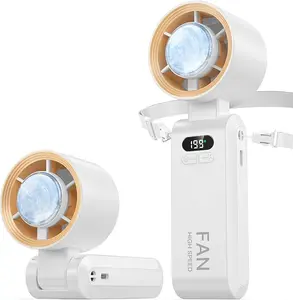 Handheld Portable Turbo Fan with Ice Cooler, Speed (1-199) 5500mAh Rechargeable Personal Fan,[5H Cooling Time] Mini Yet Powerful [20000 RPM] Small Pocket Fans for Travel/Outdoor/Home/Office