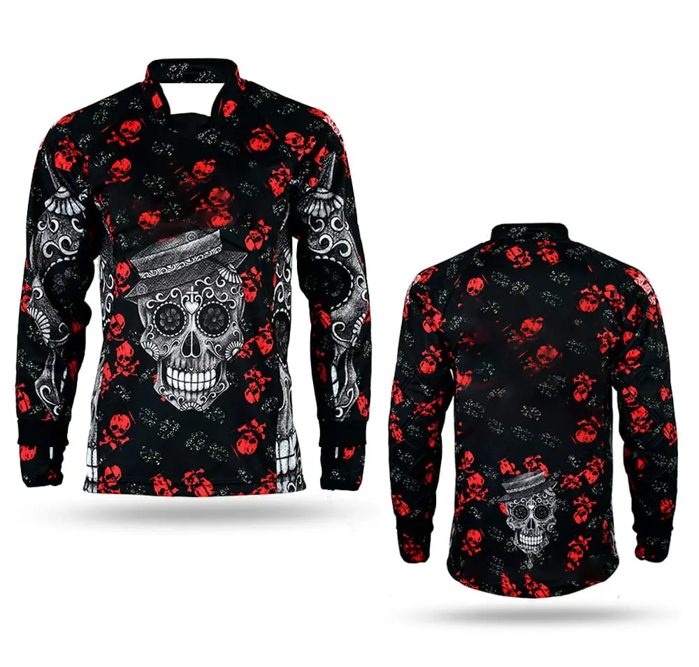 Galaxy High Quality Paintball Long Sleeve Padded Lightweight Jersey Black/Red - 1187