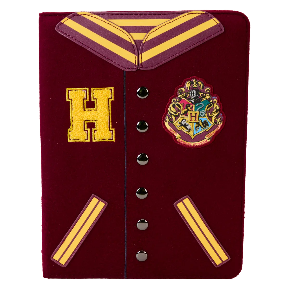 Harry Potter Hogwarts Varsity Refillable Journal - Student Stationery Notebook with Varsity Jacket Design, Metal Buttons, Original Art, Faux Wool Accents for Office & School Supplies, Student Stationary, 150 Pages