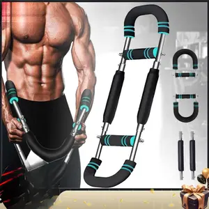 Arm Trainer Strengthen Chest and Arm Muscles Workout Men's Fitness Trainer Detachable Adjustable Resistance Portable Power Twister Bar Home Fitness Equipment fitness level chest trainer