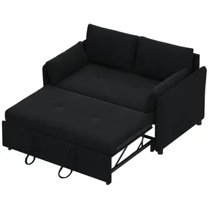 3 in 1 Convertible Sleeper Sofa Bed, Futon Couches for Living Room with Side Pocket,Adjustable Backrest,Pull Out Couch,Loveseat,Sectional Daybed for Lazy day
