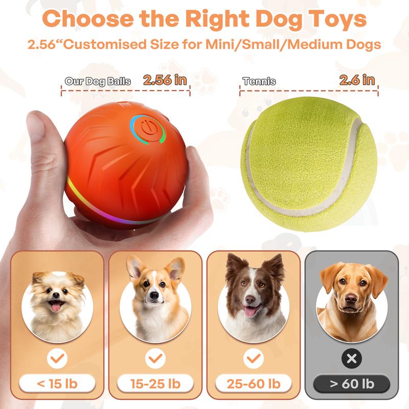 Automatic Interactive Dog Ball - Smart Electric Toy with Random Jumping & Rolling, USB Rechargeable Chew Toy for Small/Medium/Large Dogs - Puppy Entertainment Essential