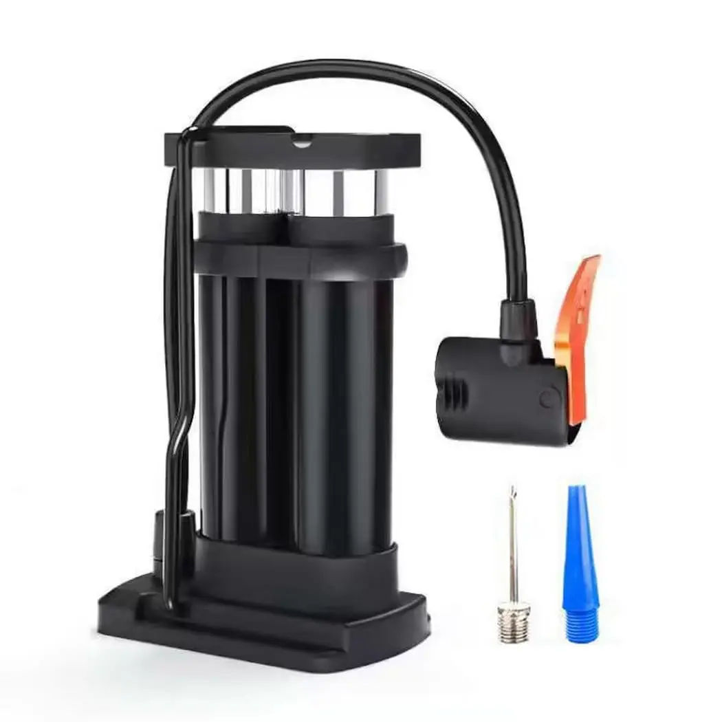 Twin Cylinder Foot Air Pump, Portable Floor Foot Pump, High Pressure Foot Inflator for Bicycle, Motorcycle, Ball, Inflatable Bed, Pillow & Swimming Floats