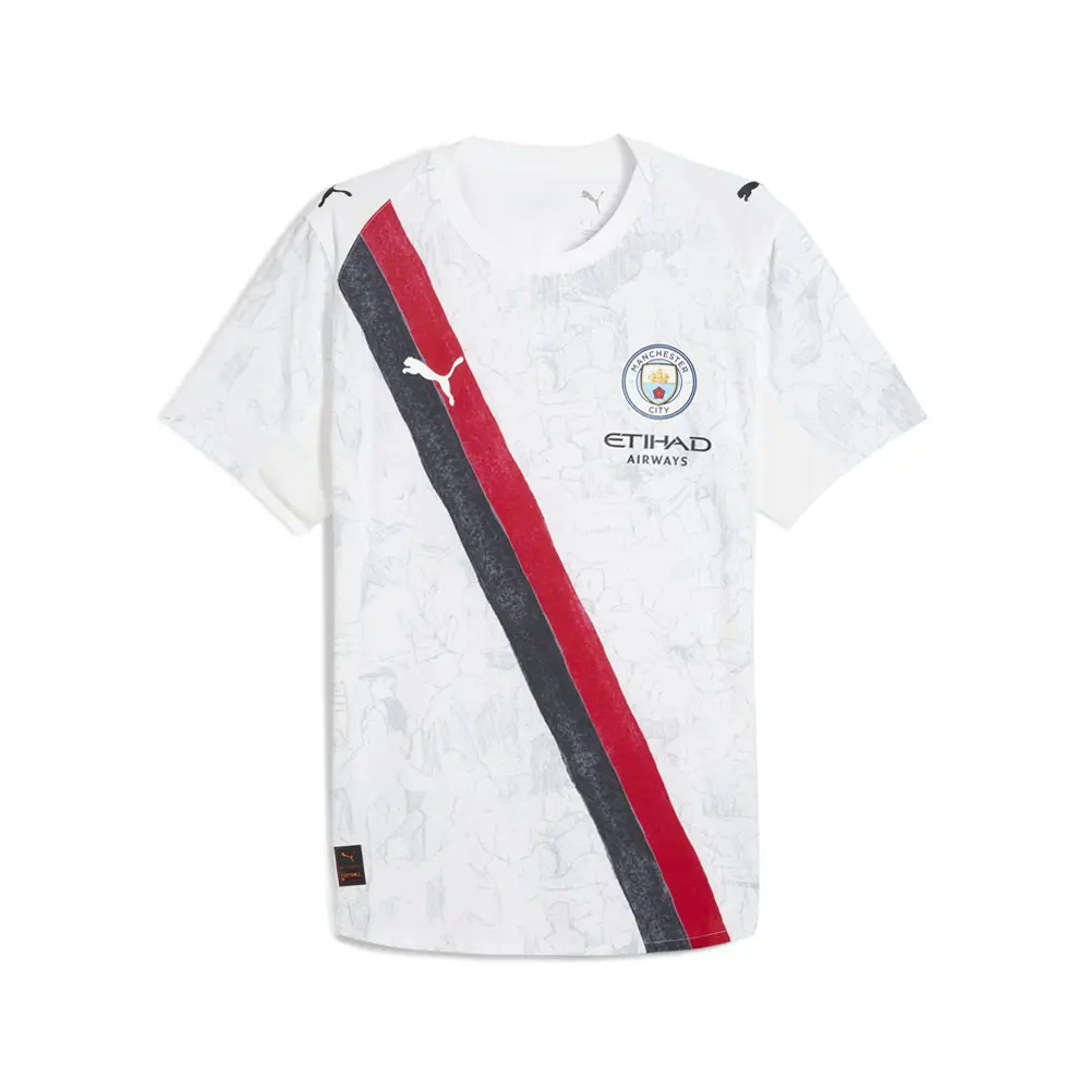 PUMA Mens X Kidsuper Manchester City F.C. Jersey Authentic With Box Casual - White PUMA Mens X Kidsuper Manchester City F.C. Jersey Authentic With Box Casual - White