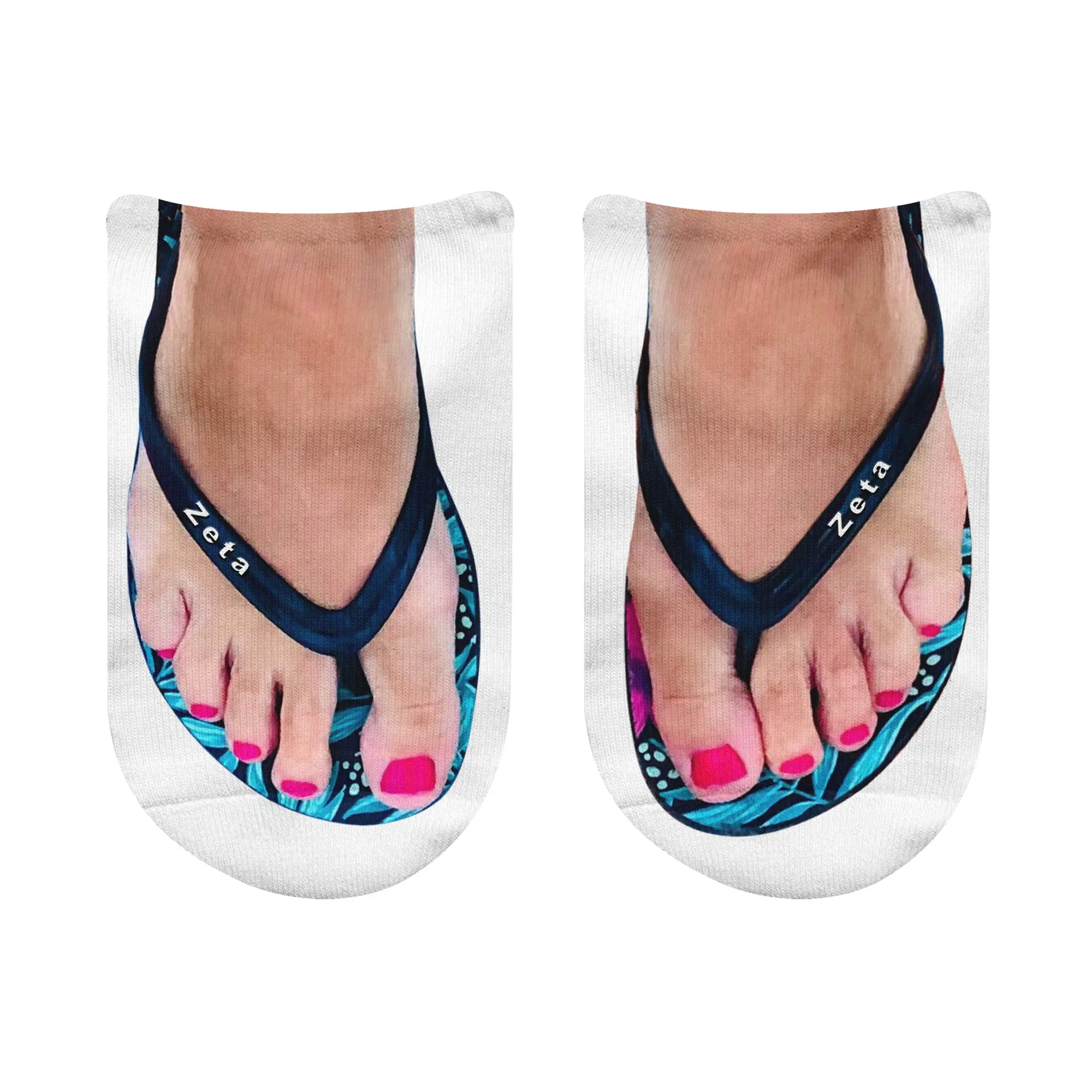 Sorority Nickname Flip Flop Socks | Funny Feet No Show Socks