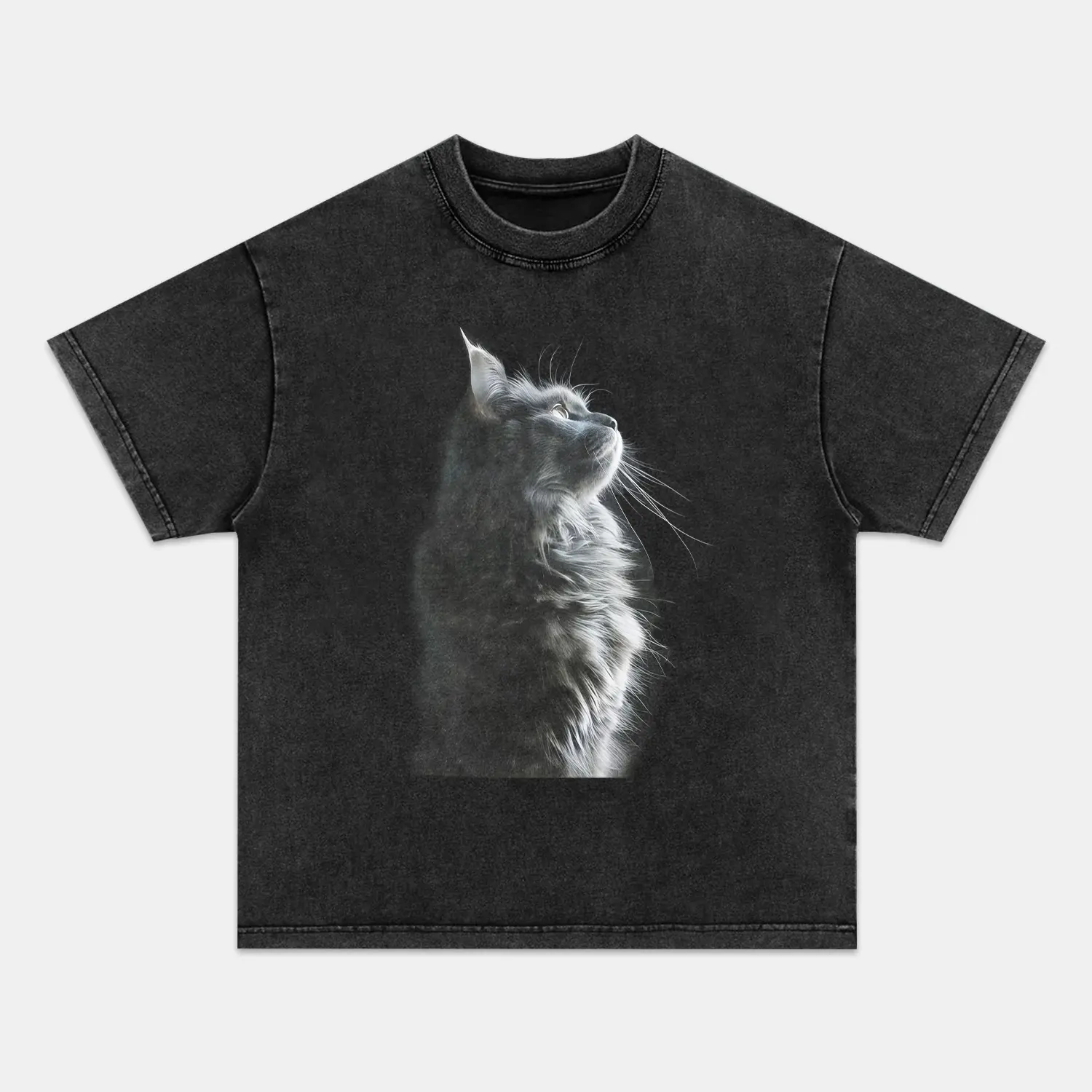 CAT T-shirt, Unisex Vintage Crew Neck Regular Fit Cotton Fabric Casual Comfort Breathable Short Sleeve Funny T-shirts Fashion Men&Women's Top for Streetwear 022801