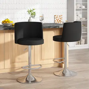 AWQM Steel Bar Stools,Grade Modern Leather/faux leather bar chair with Backrest,Swivel Adjustable Height for Kitchen Counter and Dining Room Furniture Design Interior Minimal