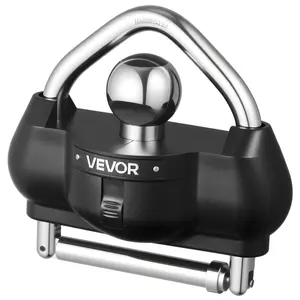 VEVOR Trailer Hitch Lock, Fits for 1-7/8 in, 2 in, 2-5/16 in Couplers, Heavy-Duty Anti-Theft Trailer Ball Lock with 3 Keys, Prying-Resistant, Adjustable Height Design for RVs, Boats, Trailers, Black