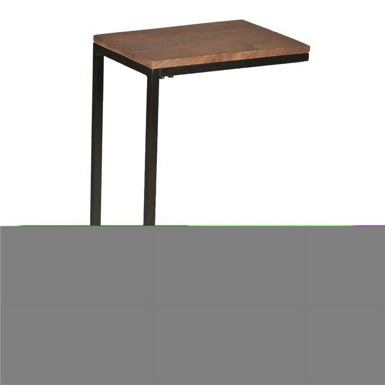 Carolina Chair CF1610-CHETBK Aggie Portable C Table Computer Tray - Accented Chestnut & Black, 12 lbs, Metal Frame, Base Slides Under Couch, Living Room Watch Party Use