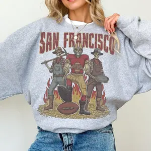 [Sale Up To 55%] - [Free Ship] - San Francisco Football Vintage Sweatshirt, Retro 49ers Sweater