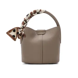 SADI Classic Fashion Versatile Crocodile Pattern Cowhide Bucket Bag Ladies Shoulder Crossbody Bag Leather Satchel Purse Casual Trendy Handbag