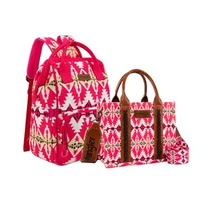 Wrangler [LIVE] Waterproof Nylon Diaper Backpack, Cowboy Crossbody Tote, Zig Zag Wide Tote - Back to School Box