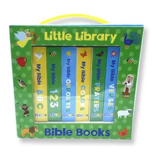 Little Library Bible Books Set of 6 Children's Books with Beautiful Illustrations & Engaging Stories for Early Reading
