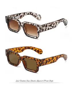 2pcs Retro Square Fashion For Women Men Thick Frame Anti Glare Sun Shades - Y2K Leopard Print Style Included - For Party Beach Travel Fashion Glasses vintage