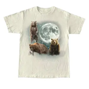 Gildan T Shirt, Three Bears Moon Vintage Graphic T-shirts, Retro Bear T Shirt, Bear Lovers, Funny Bear Tee, crazy shirt, meme t shirt, vintage graphic tee