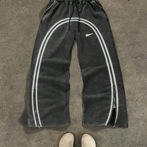 Men's Retro Style Baggy Sweatpants, Sports Casual Pants, Casual Comfy Sporty Loose Fit Pants for Daily Wear, Fashion Men's Bottoms for All Seasons