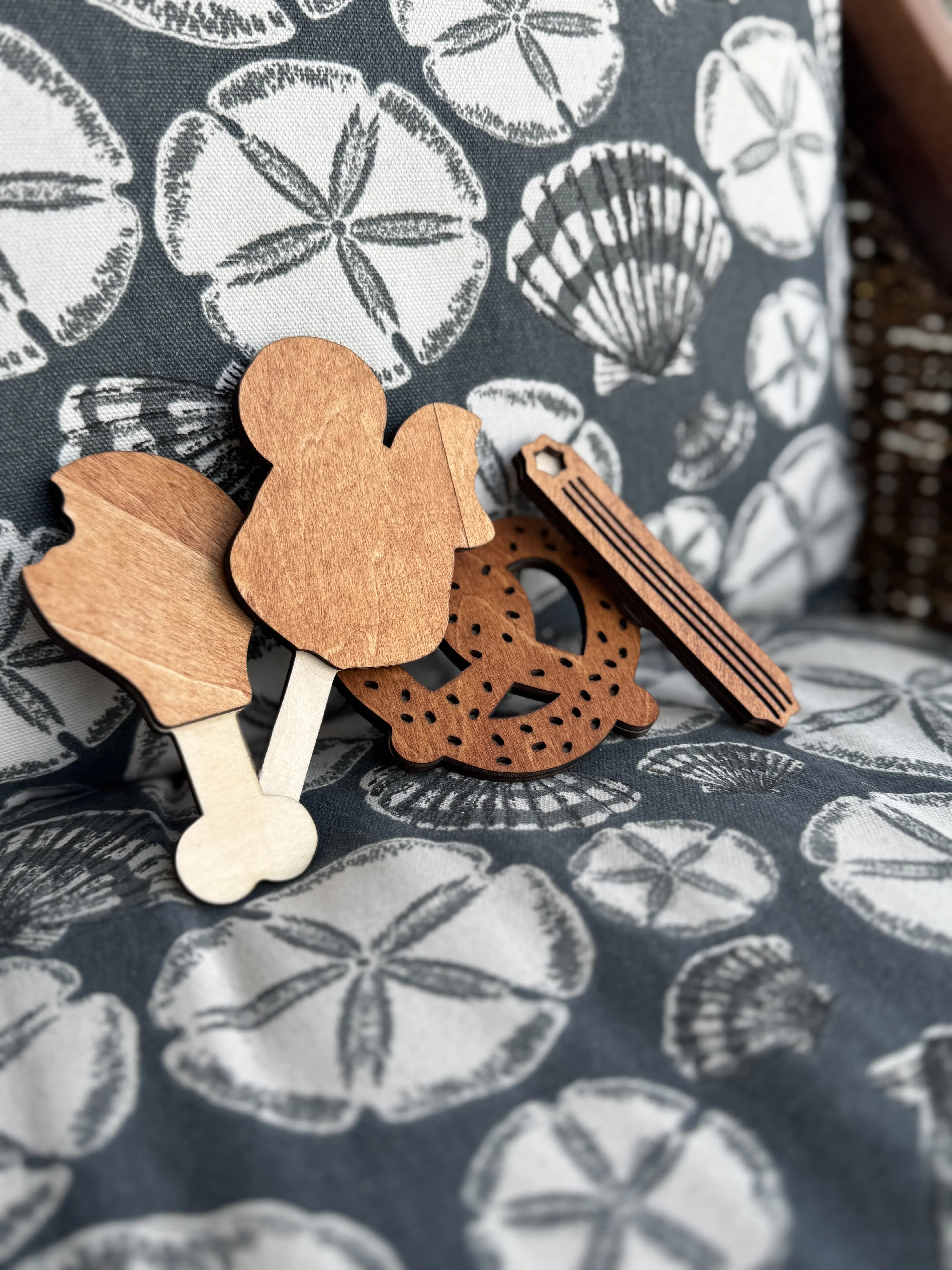 Laser Cut Theme Park Snack Magnets (Set of 4) – Magical Ride & Food Fridge Magnets for Disney & Park Fans