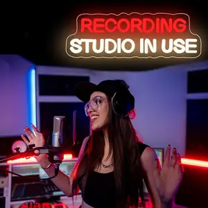 “In Use” recording studio neon sign, live music LED neon sign, USB-powered wall hanging light for recording rooms, music studios, bedrooms, and game room décor