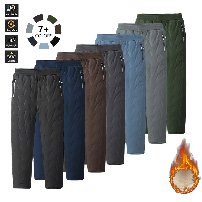 Men’s 1-pack autumn/winter casual athletic long pants, warm fleece thickened sweatpants for everyday wear, fishing, camping, hiking, and cycling