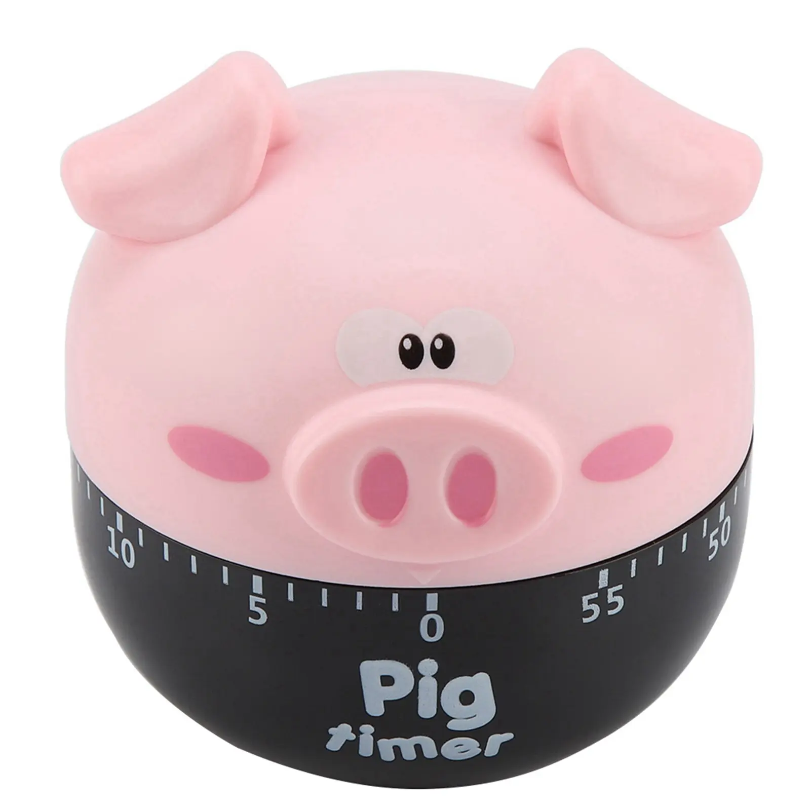 Durable ABS Mechanical Kitchen Timer Set - Cute Cartoon Pig Design, 1-55 Min Adjustable with Bell, Cooking Eggs Tool, Kitchen Utensils & Gadgets for Cakes