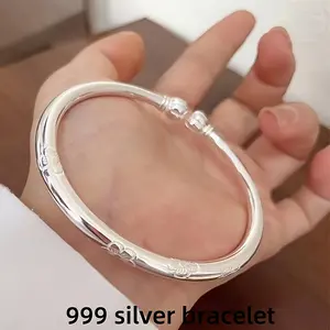 S999 pure  bracelet with tribal minimalist style, uncoated -999 pure  jewelry, suitable for women's daily wear and gift giving, ideal choice for Mother's Day, suitable for all seasons Sterling Silver Stud Earrings Set Charm Bracelet with Red Scissors