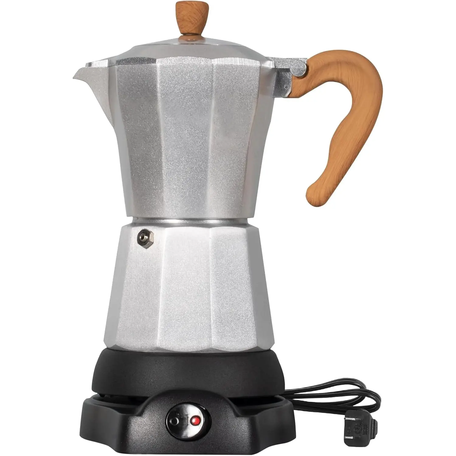 Cafeteras Electricas Modernas,6 Cup Portable Espresso Maker,300ml Moka Pot with Detachable Base & Overheat Protection,  for Home,Office, or Travel, a Thoughtful  for Coffee Lovers
