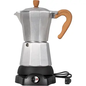 Cafeteras Electricas Modernas,6 Cup Portable Espresso Maker,300ml Moka Pot with Detachable Base & Overheat Protection,  for Home,Office, or Travel, a Thoughtful  for Coffee Lovers