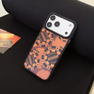 Creative Lucky Gold Coin Pattern Magnetic Phone Case — Compatible with iPhone 17 Pro Max Air, 16, 15 Plus, 14, 13, and 12 Series. Features Camera Protection, Skin-Friendly Texture, and Shockproof, Drop-Resistant Design — A Stylish Protective Cover.