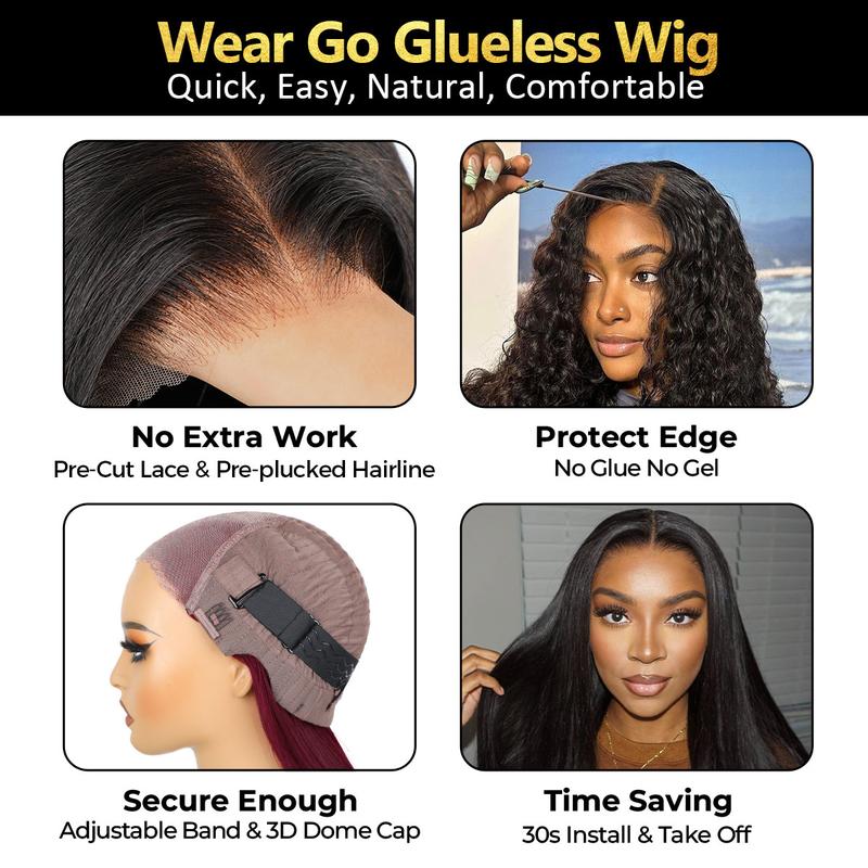 [Live Benefits] OQ HAIR Water Wave 99J Burgundy Color 7x5 Lace Glueless Wig 200% Density Pre Bleached Knots Wear Go Wigs Beginner Friendly