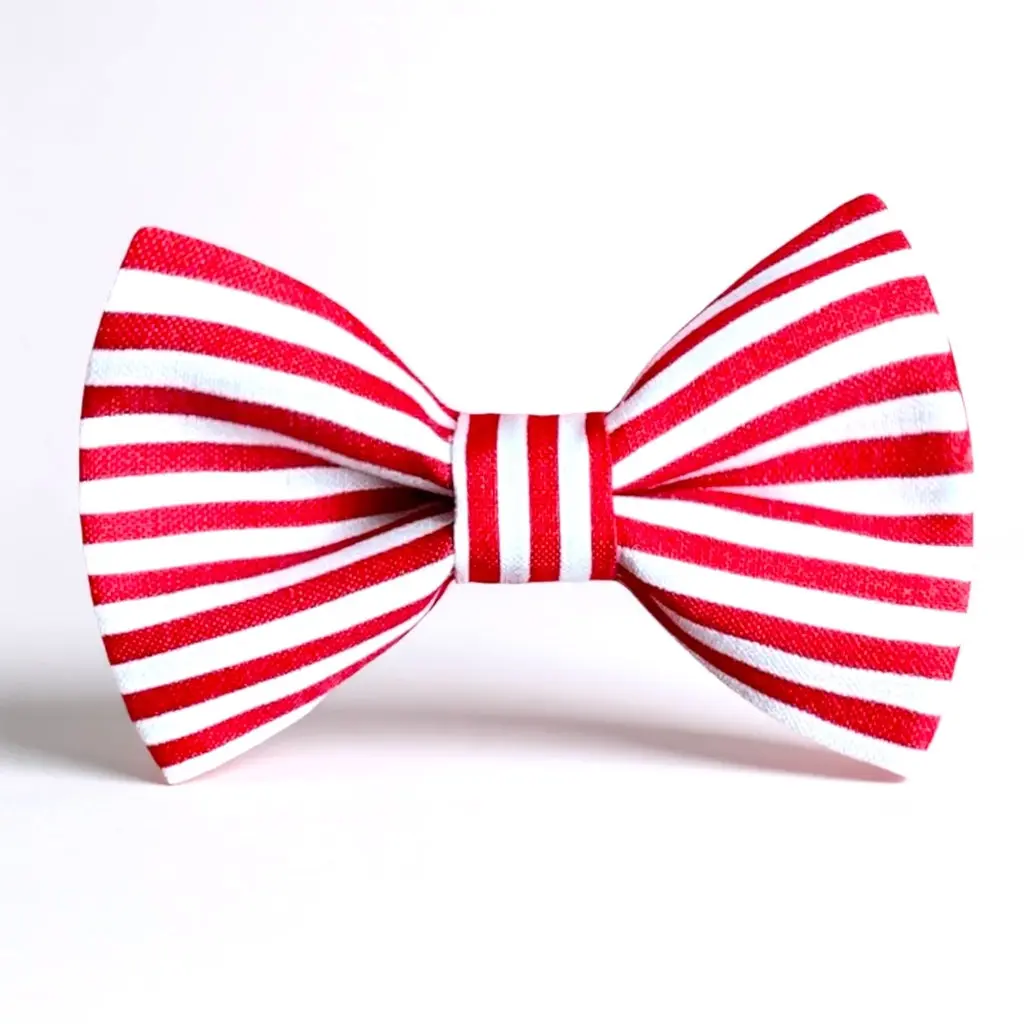 Red and White Striped Bow Tie
