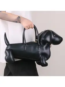 Women's Fashion Creative Design Cute Dachshund Handbag PU Soft Leather Shoulder Messenger Bag
