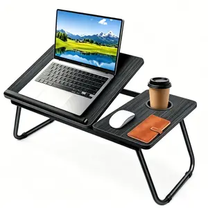 Laptop Desk For Bed, Adjustable Laptop Stand, 5 Adjustable Angles, Portable Lap Tray With Cup Holder, Laptop Bed Table Tray For Working From Home, Bed Office, Dining, Late-Night Snacks, Etc.