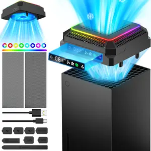 ESYWEN Xbox Series X Cooling Fan with Smart Display – 11 RGB Modes, Auto-Temp Sensing & Full Dustproof Kit