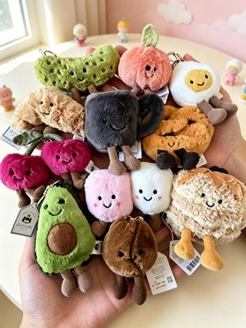 Cute Doll Keychain, Plush Bag Charm, Backpack Pendant, Kawaii Key Ring, Gift Accessory, Cute Bag Decor Charm