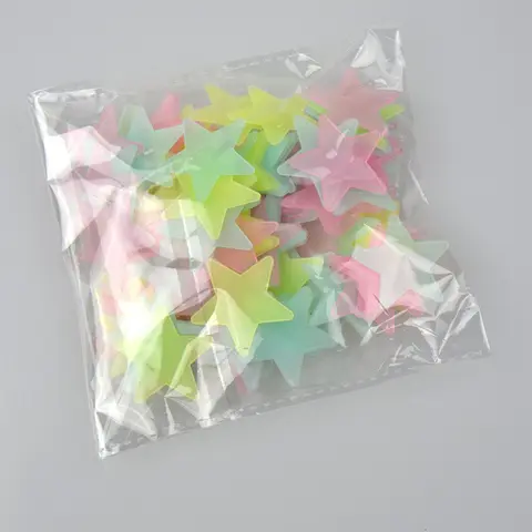 100pcs Colorful Glow-In-The-Dark Star Stickers Set, Decorative Stickers, Luminous Wall Sticker, Bedroom Living Room Ceiling Wall Decor, Decorations Supplies, Perfect for Home Decoration & Party Supplies