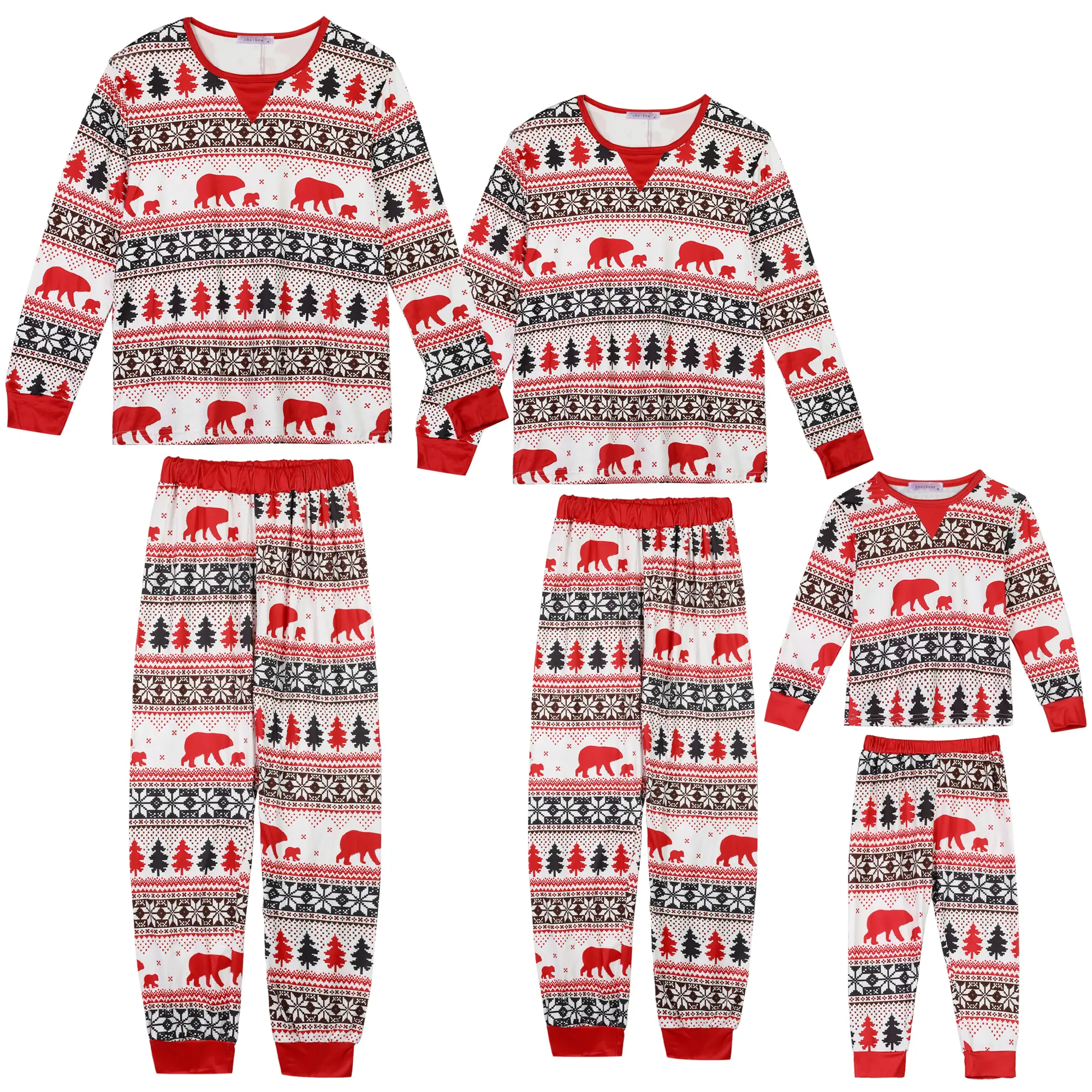 INSPIRE CHIC Family Matching 2 Piece Pajama Party Long Sleeve Set