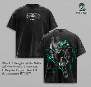 Dark Deku T-Shirt Limited My Hero Academia Anime Graphic Tee, Vintage Washed Oversized Shirt, Acid Wash Soft Cotton Streetwear Top, Unisex Casual Clothes, Gift for Anime Fans, MHA Merch