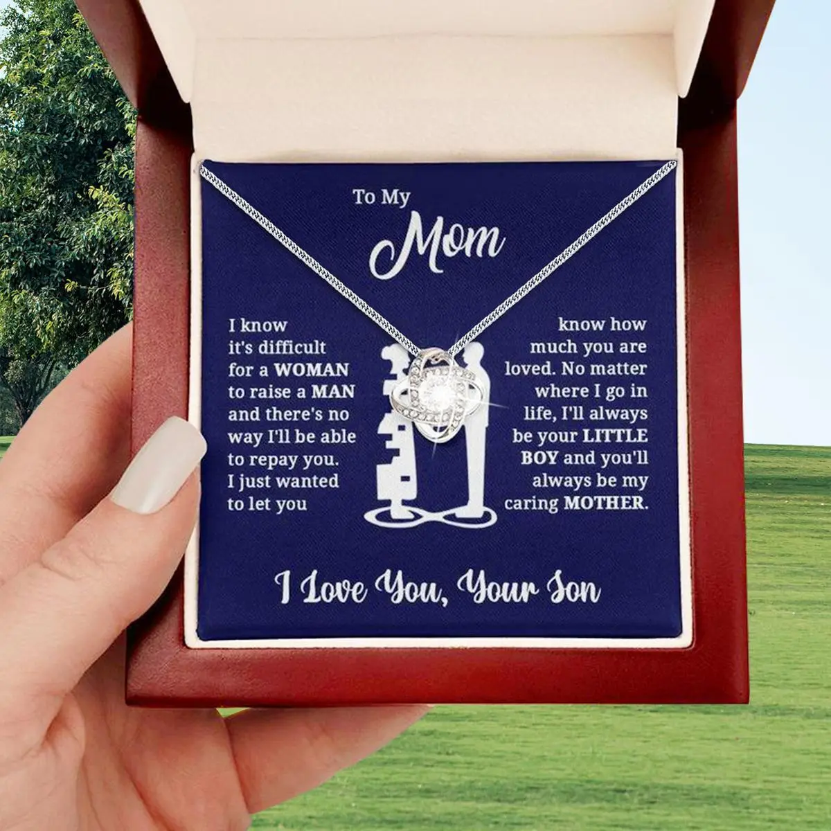 Vogatiques | Loved Mom Necklace with Infinity Love Heart Pendant for Mother's Day and Birthday Gifts