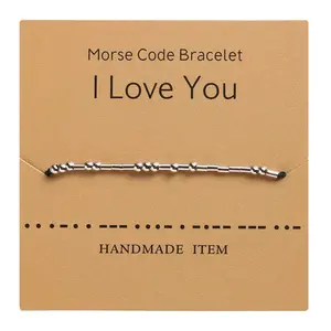 Dainty Beads I Love You Morse Code Bracelet Jewelry for Women Men