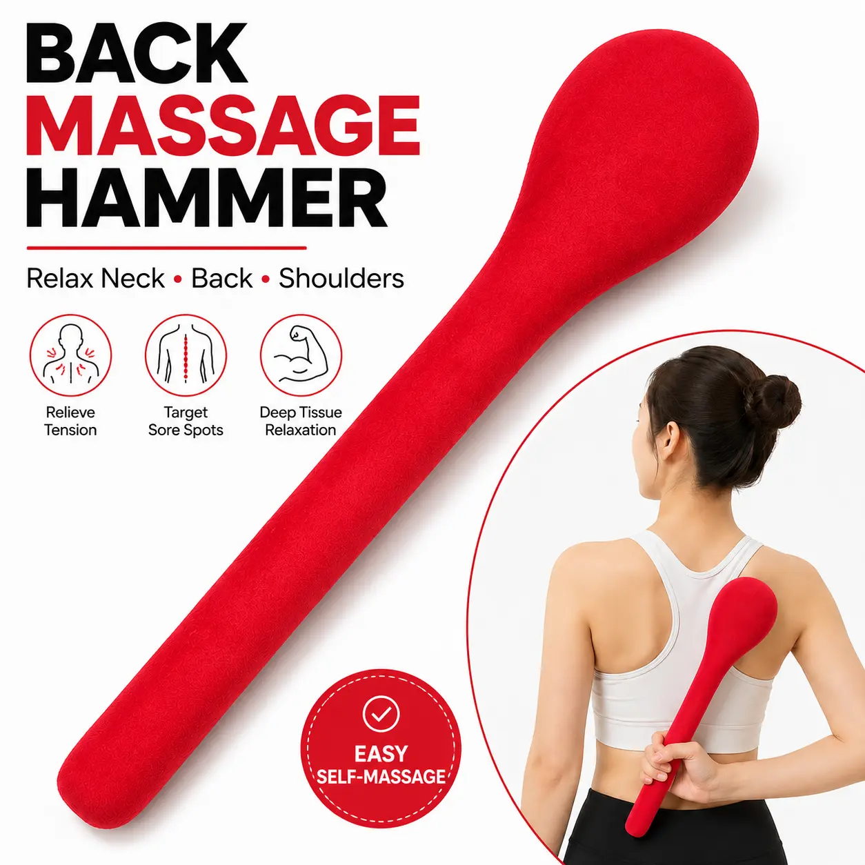 Flexible Handle Back Massager, Gentle Home Supplies Body Care Tool for Adult Shoulders, Neck & Muscle Relief, Lightweight Portable Tapping Stick, Ideal Gift for Parents & Teachers, Gift For Teachers