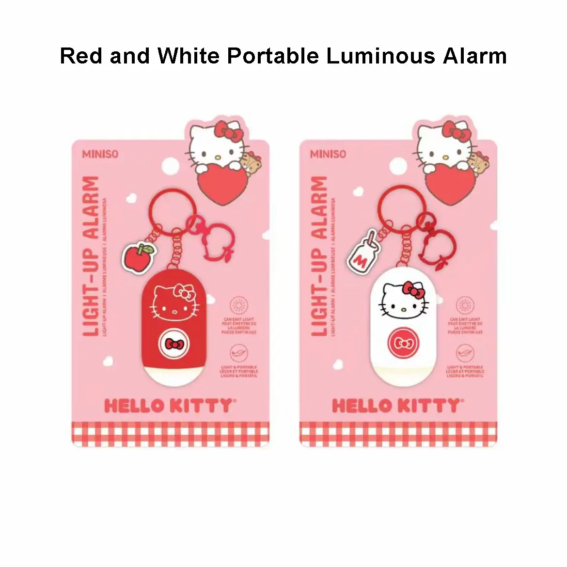 MINISO Hello Kitty Keychain Pendant, Portable Self-defense Luminous Personal Alarm, Cute Cartoon Anti-wolf Safety Emergency Alarm Device, Compact Portable Backpack  Ornament, Perfect Practical Gift for Girls Students Outdoor Travel Daily Use#Summervibes