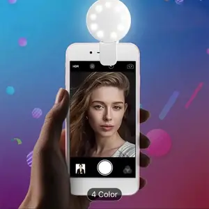 Portable Clip-on Selfie Ring Light for iPhone - Battery Operated Live Beauty Light - Enhance Your Selfies with Perfect Lighting